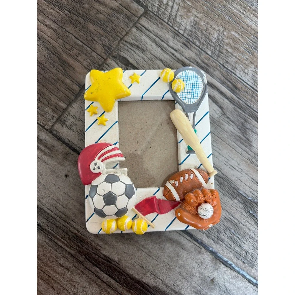Vintage‎ Sports Theme 3D Resin Picture Frame Soccer Football Baseball Tennis 4x3